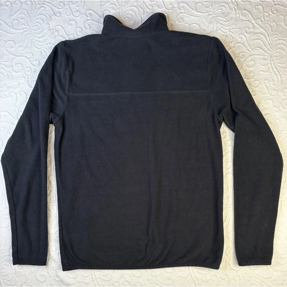 The North Face Black lightweight Fleece Snap Neck Pullover Sweatshirt Men Small‎
